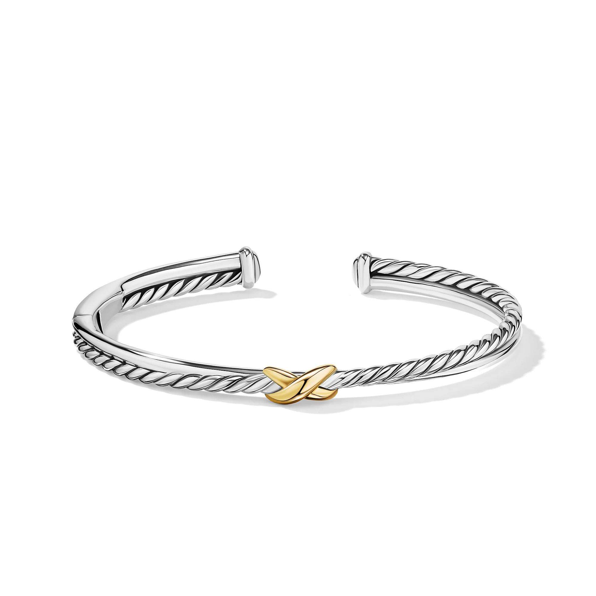 Petite X Center Station Bracelet with 18K Yellow Gold, Size Small - Image 2
