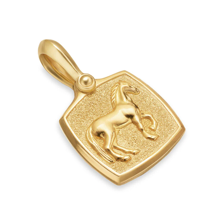 Petrvs Horse Amulet in 18K Yellow Gold, 15.8mm