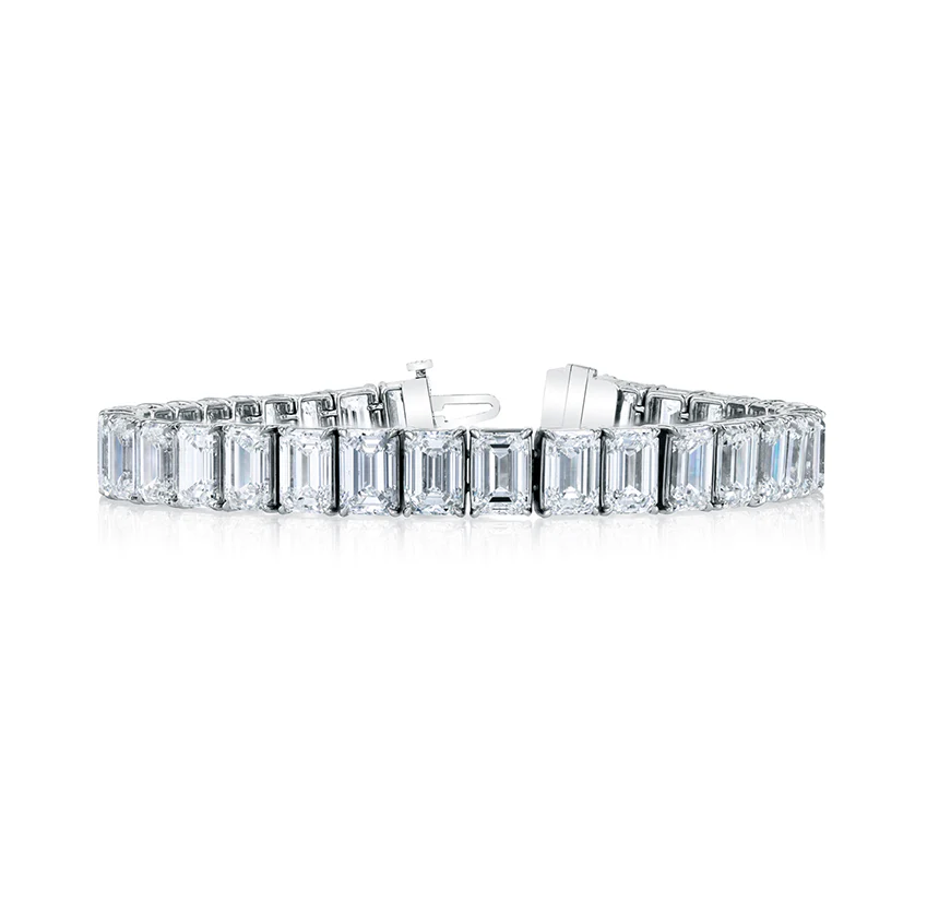 Sabel Collection Platinum Emerald Cut Diamond Bracelet