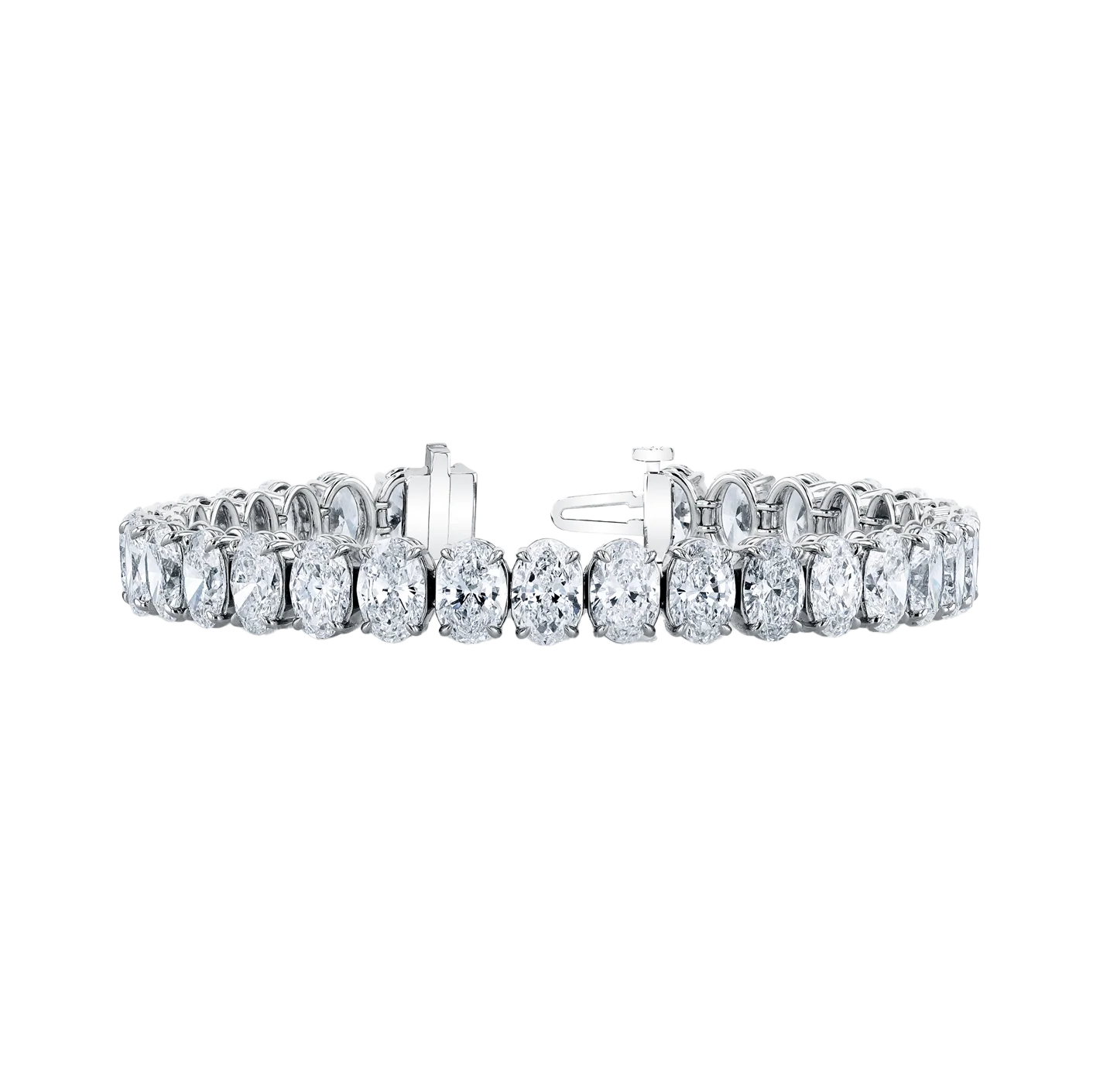 Sabel Collection Platinum Oval Diamond Tennis Bracelet, 7"