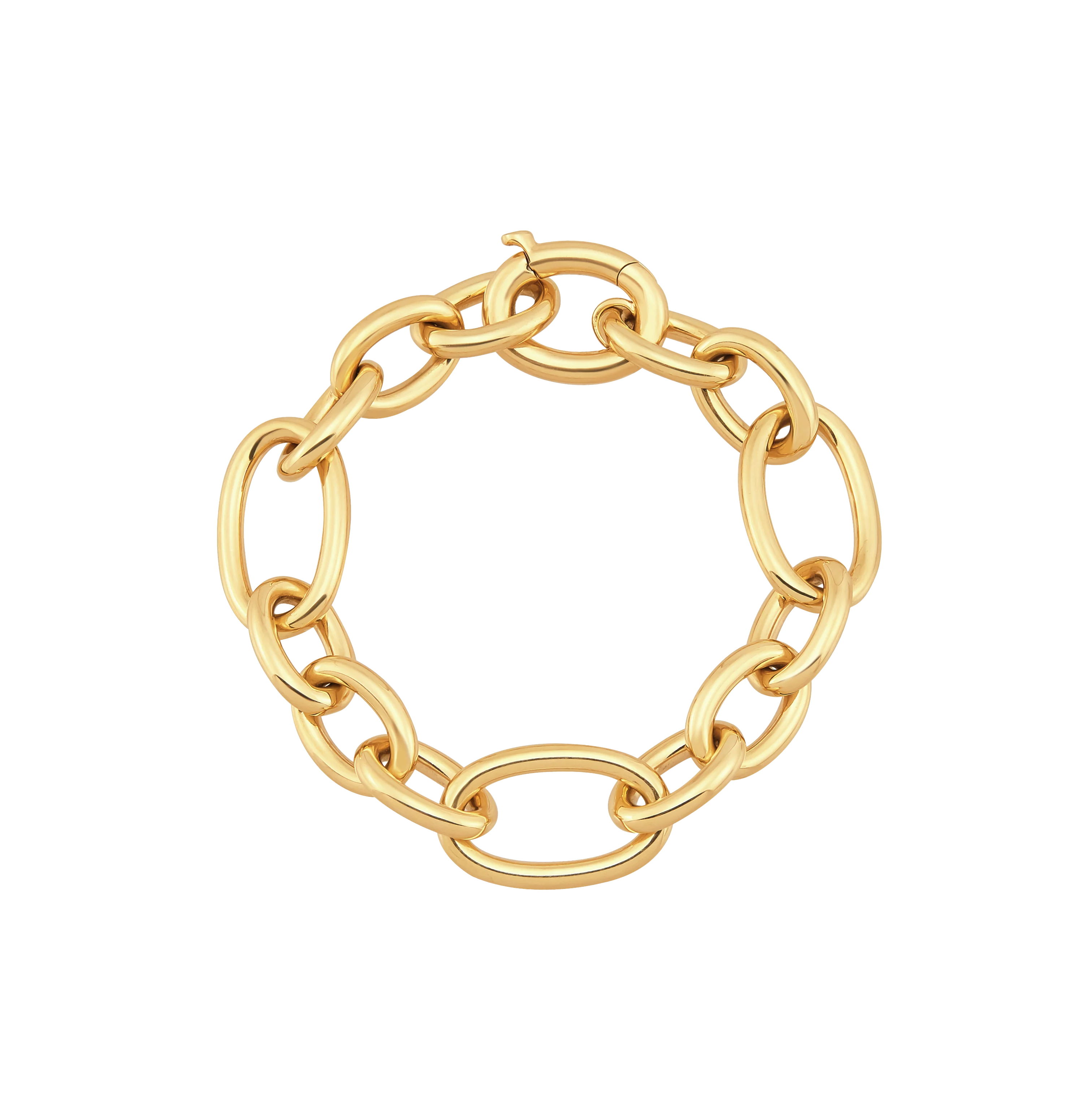Sabel Collection Polished Yellow Gold Oval Link Bracelet
