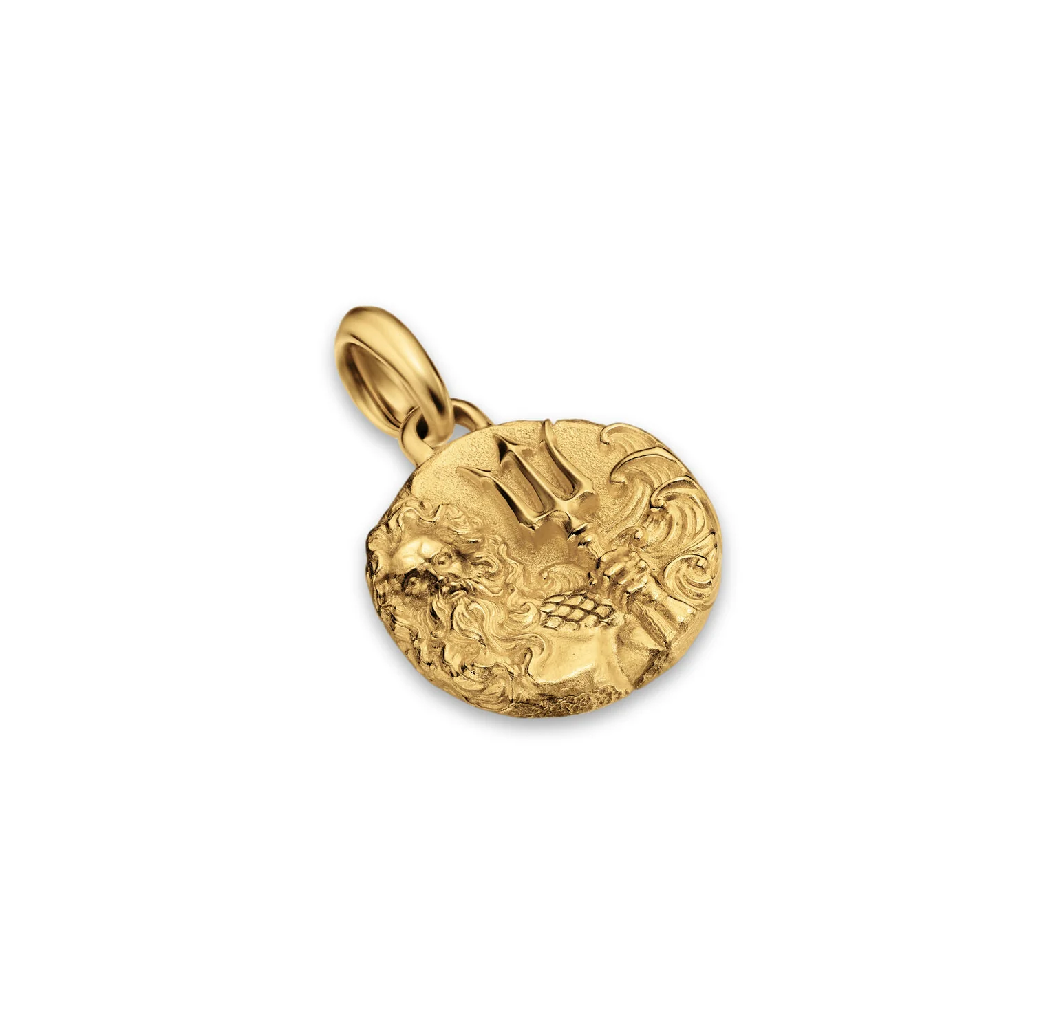 Poseidon Amulet in 18K Yellow Gold, 23.9mm