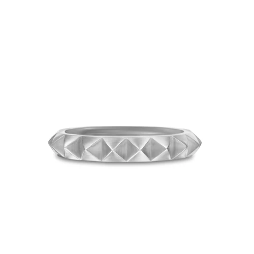 Pyramid Band Ring in Sterling Silver, 4mm, Size 8