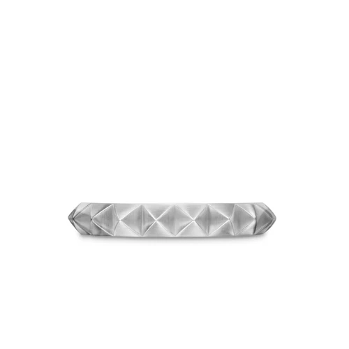 Pyramid Band Ring in Sterling Silver, 4mm, Size 8 - Image 2