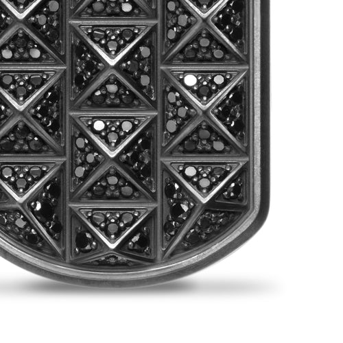 Pyramid Tag in Black Titanium with Black Diamonds, 35mm - Image 4