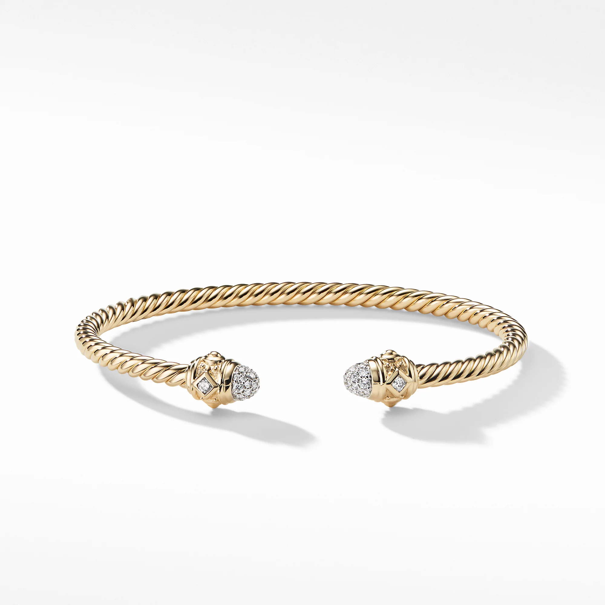 Renaissance Bracelet with Diamonds in 18K Gold, 3mm, Size Medium - Image 2