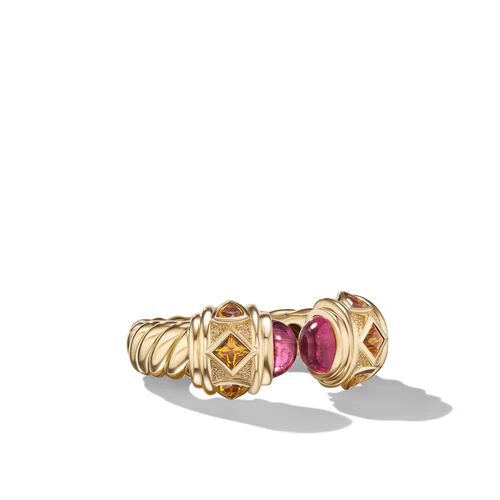 Renaissance Color Ring in 18K Yellow Gold with Rubellite and Citrine - Image 2