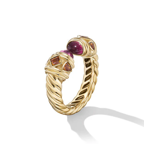 Renaissance Color Ring in 18K Yellow Gold with Rubellite and Citrine - Image 3