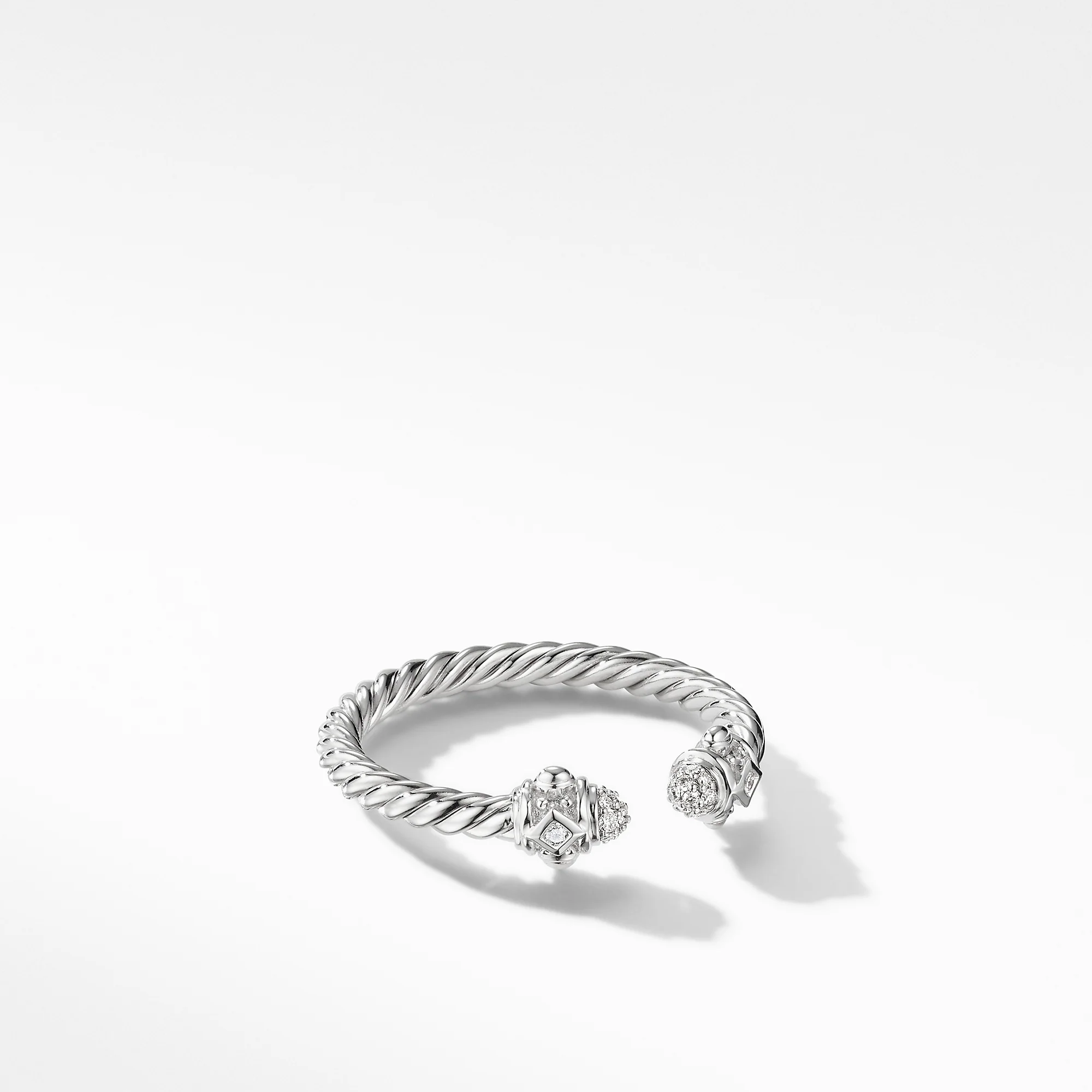 Renaissance Ring in 18K White Gold with Diamonds, Size 6 - Image 2