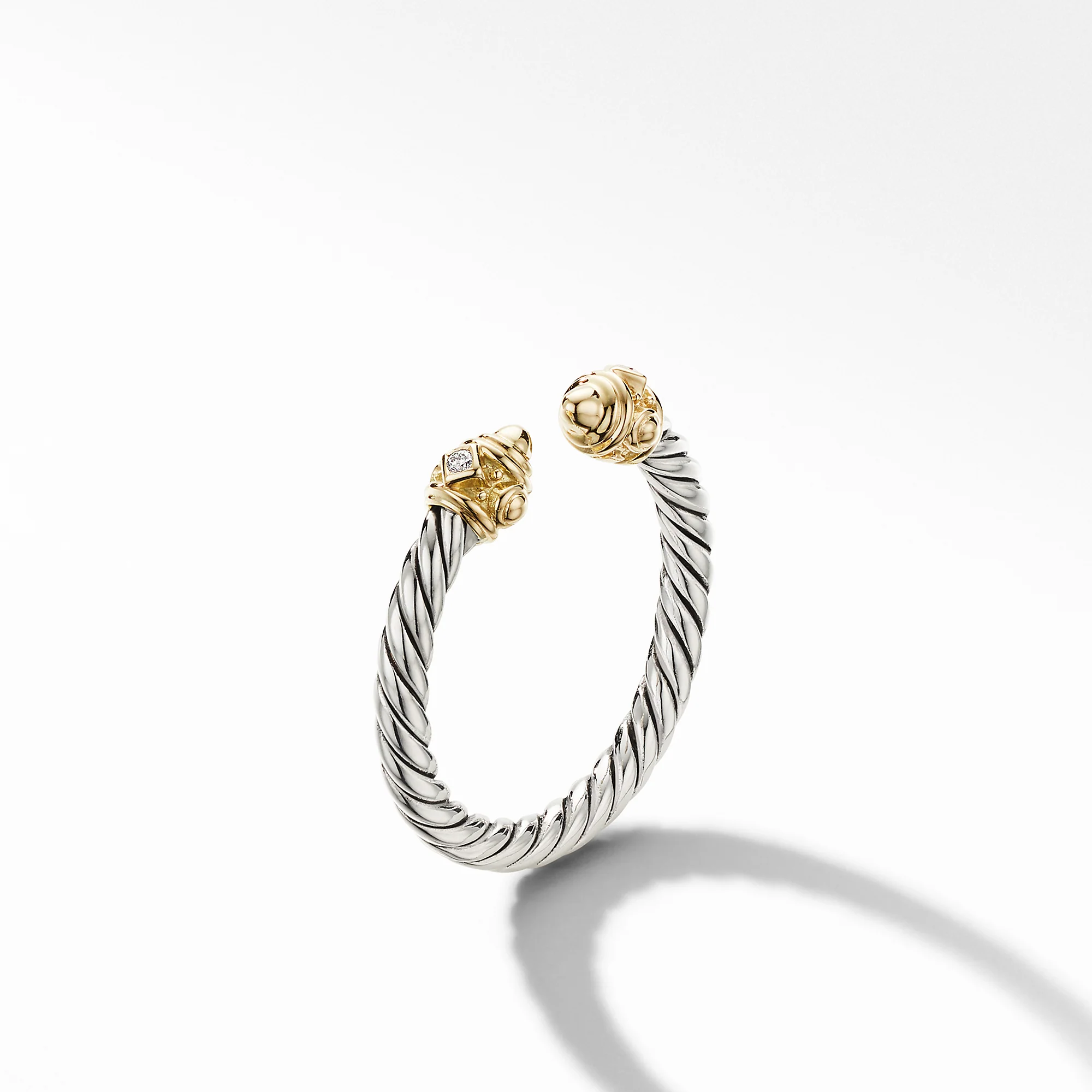 Renaissance Ring, 14K Yellow Gold and Diamonds, Size 7 - Image 3