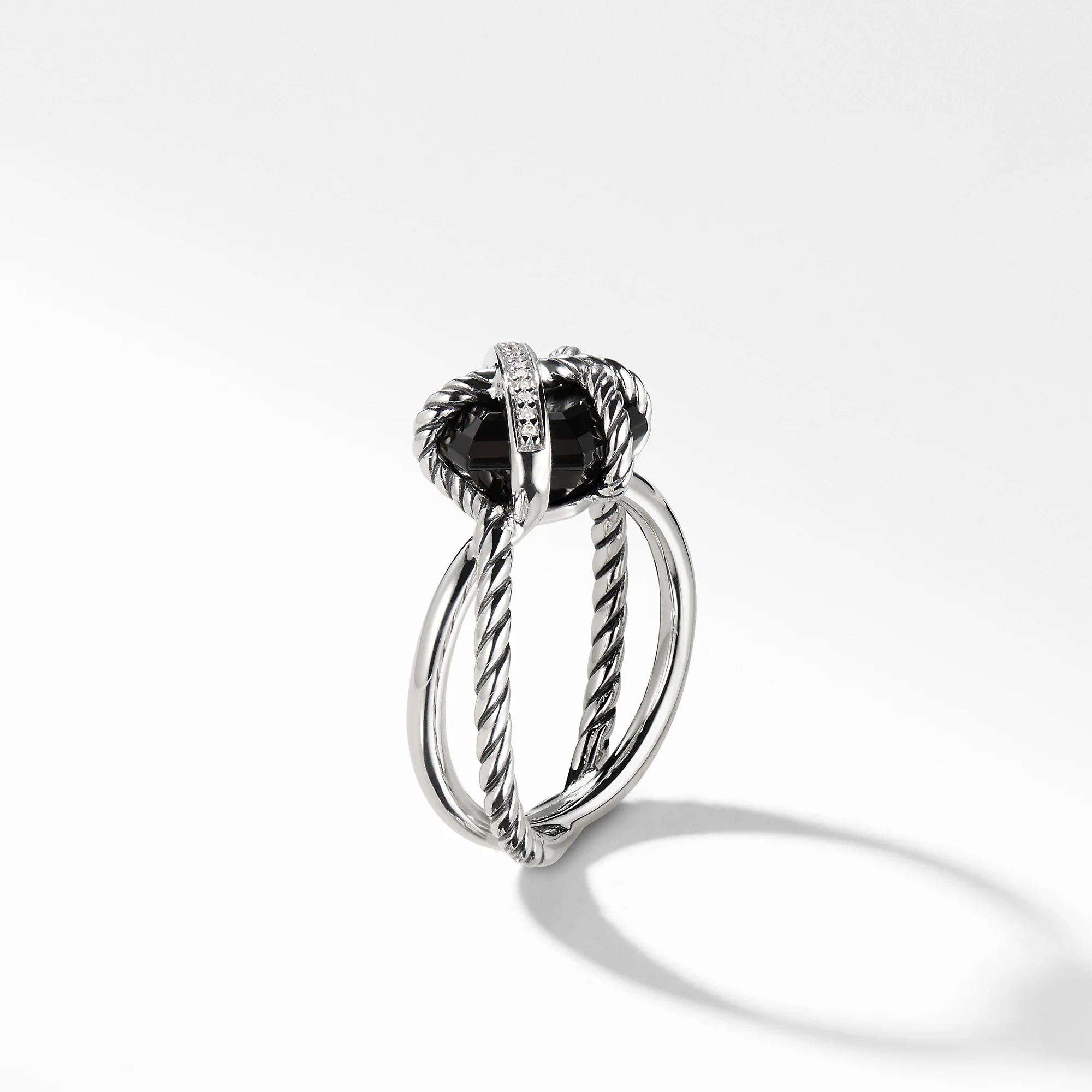 Ring with Black Onyx and Diamonds, Size 6.5 - Image 3