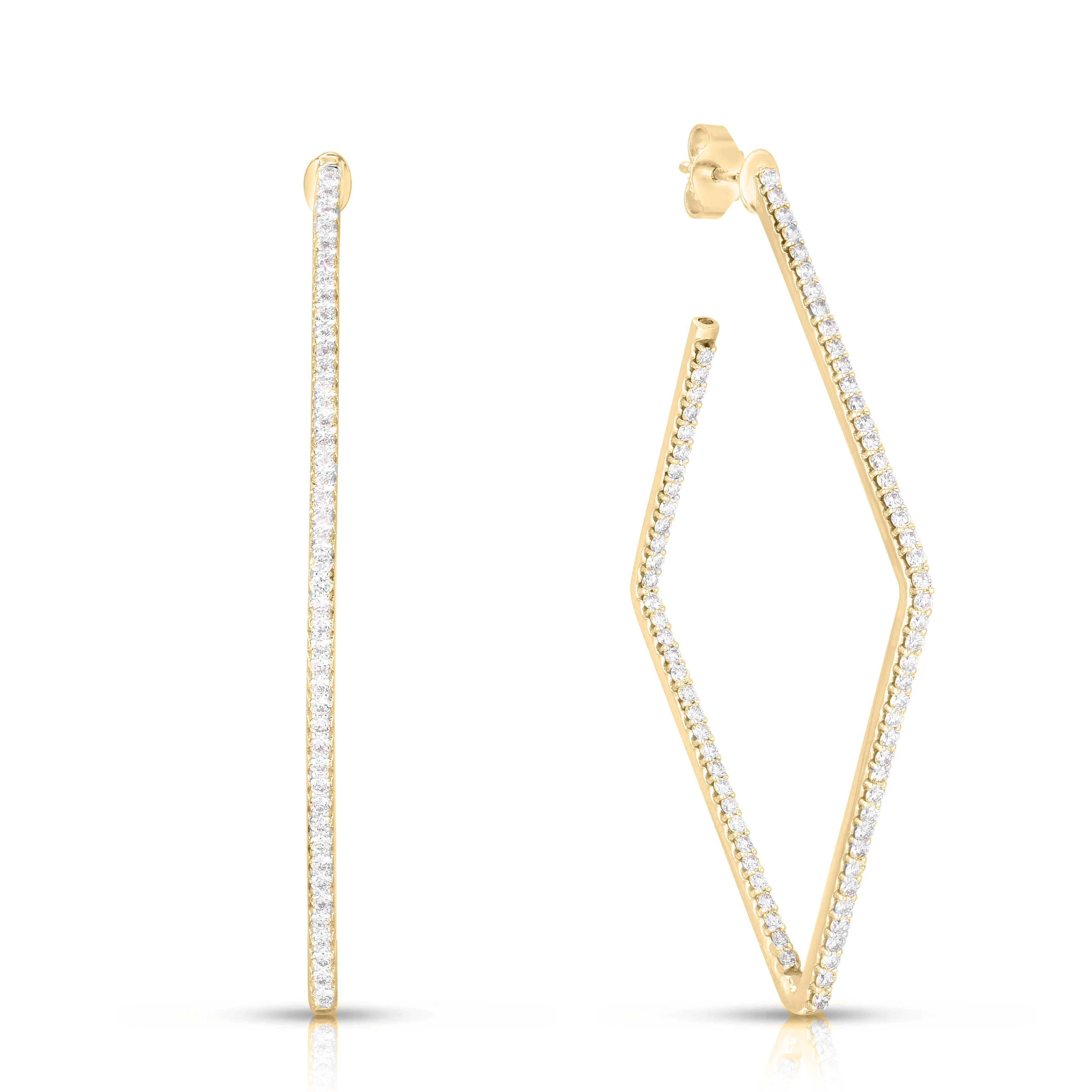 Roberto Coin Diamond Square Hoop Earrings
