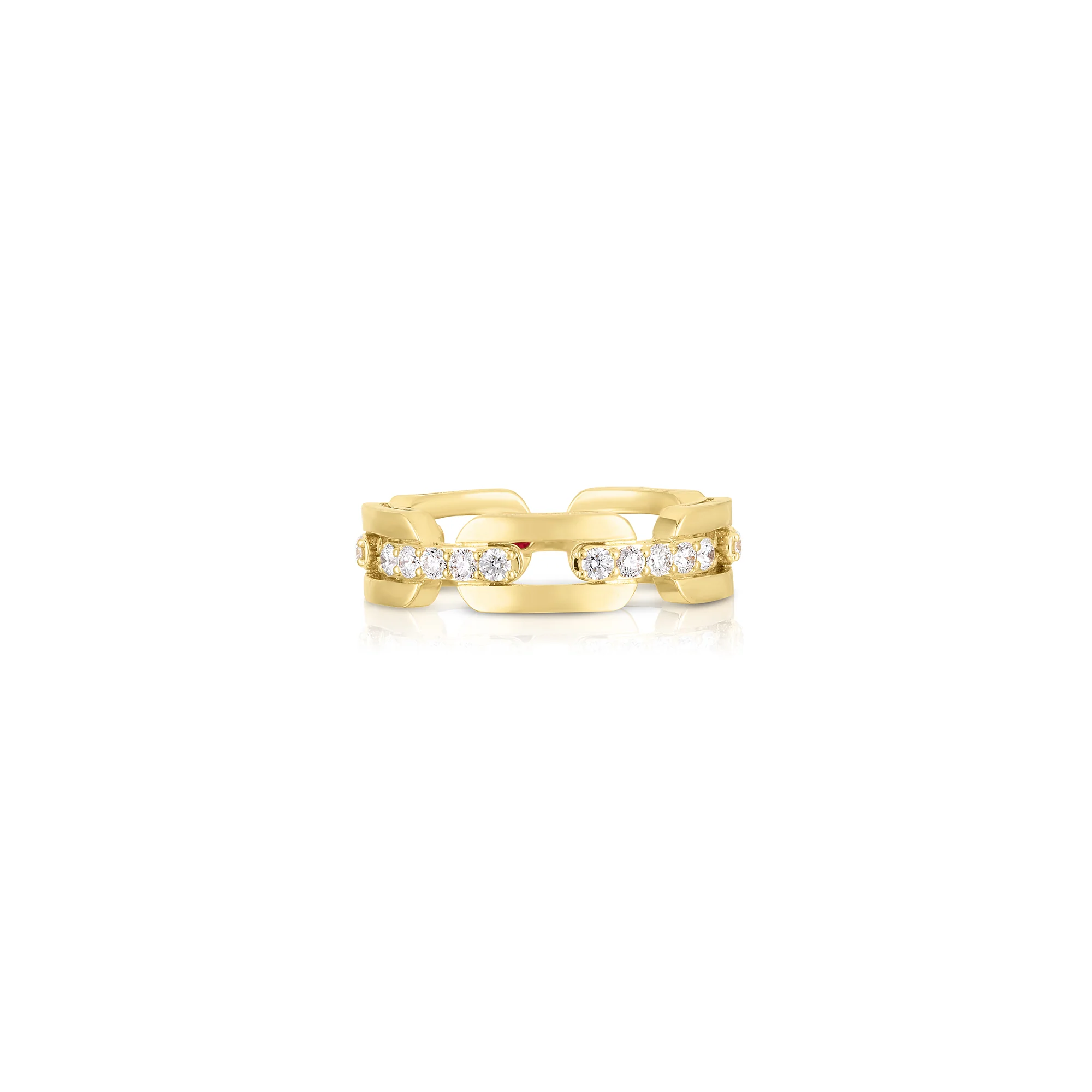 Roberto Coin 18K Yellow Gold Diamond Navarra Ring