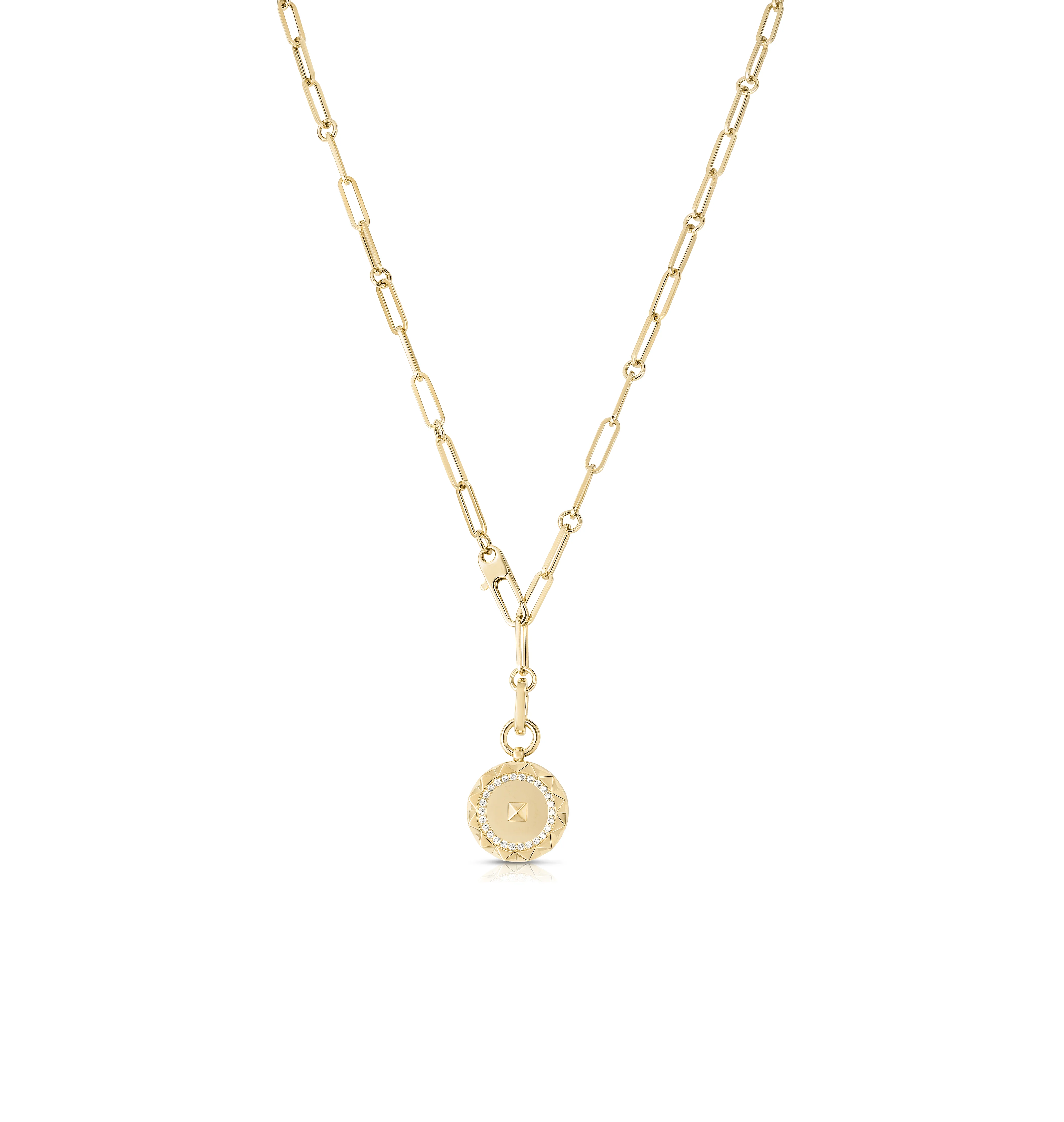 Roberto Coin 18K Yellow Gold Obelisco Diamond Medallion