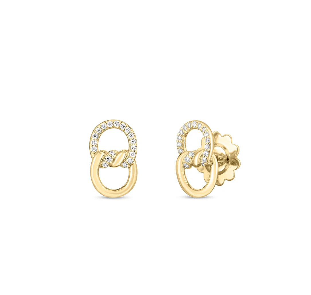 Roberto Coin Cialoma Yellow Gold Diamond Earrings