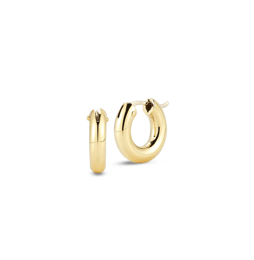 Roberto Coin Designer Gold Yellow Gold Small Round Hoop Earrings