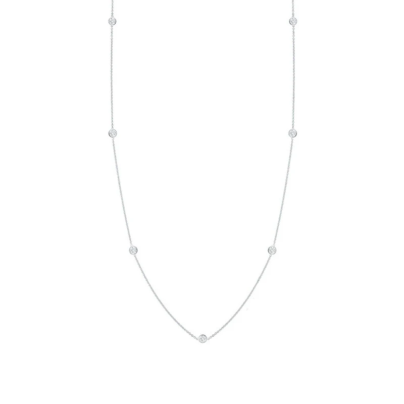Roberto Coin Diamonds By The Inch 18K White Gold Diamond Station Necklace