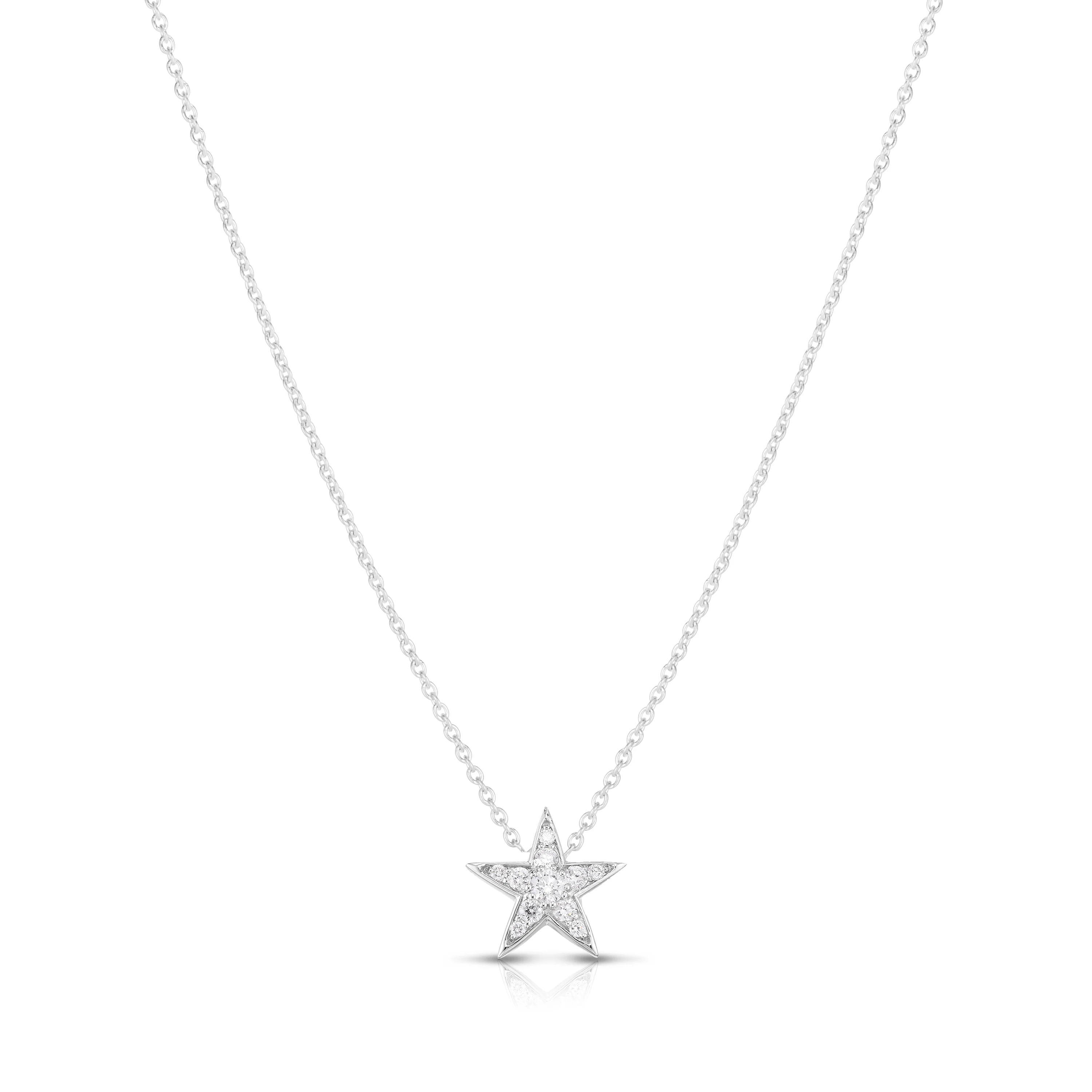 Roberto Coin Diamonds by the Inch 18K White Gold Star Necklace