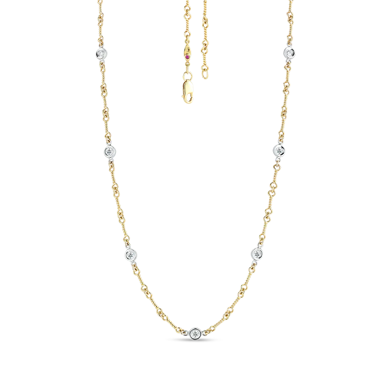 Roberto Coin Diamonds by the Inch 7 Station Dogbone Necklace