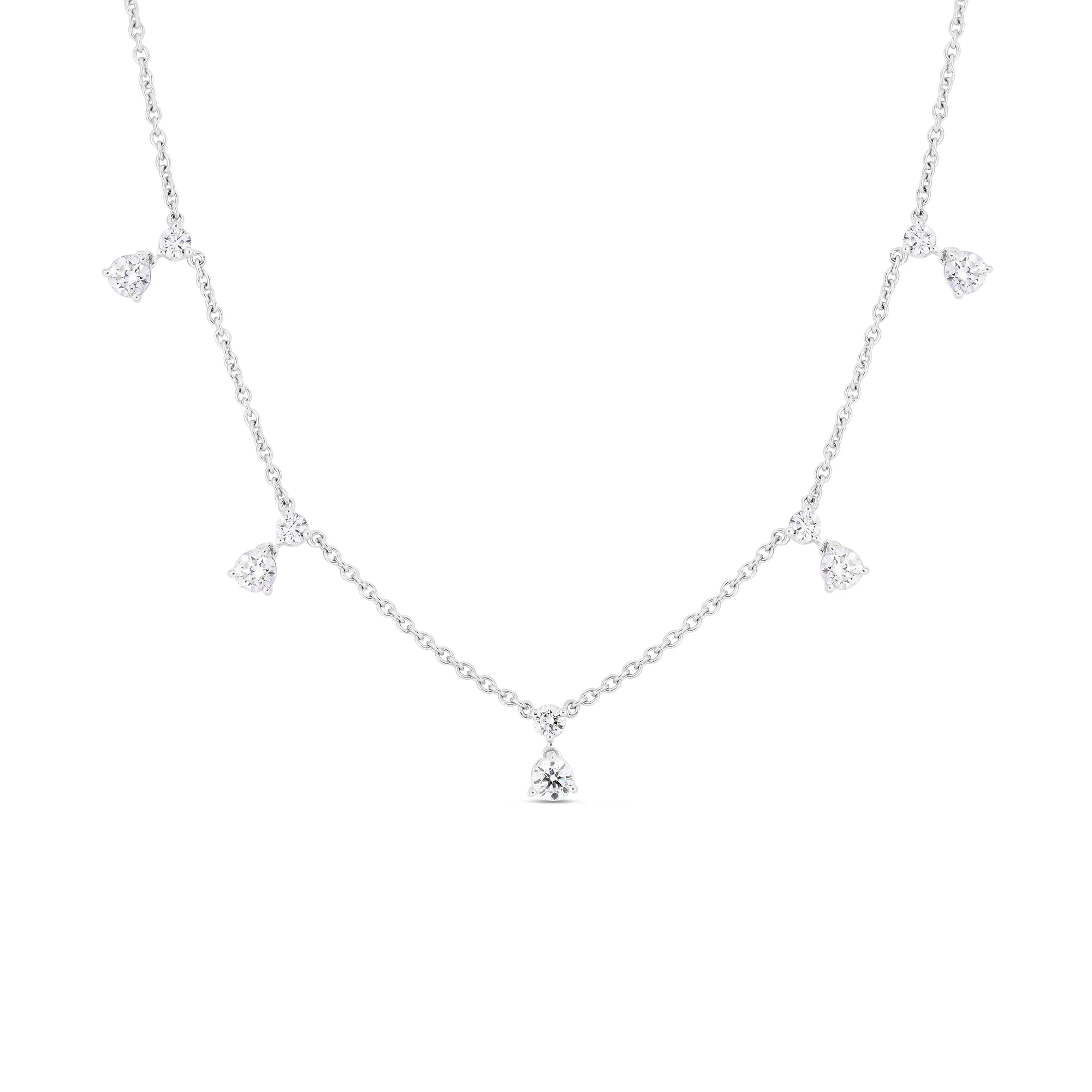 Roberto Coin Diamonds by the Inch Five Station Diamond Drop Necklace in 18K Gold - Image 2