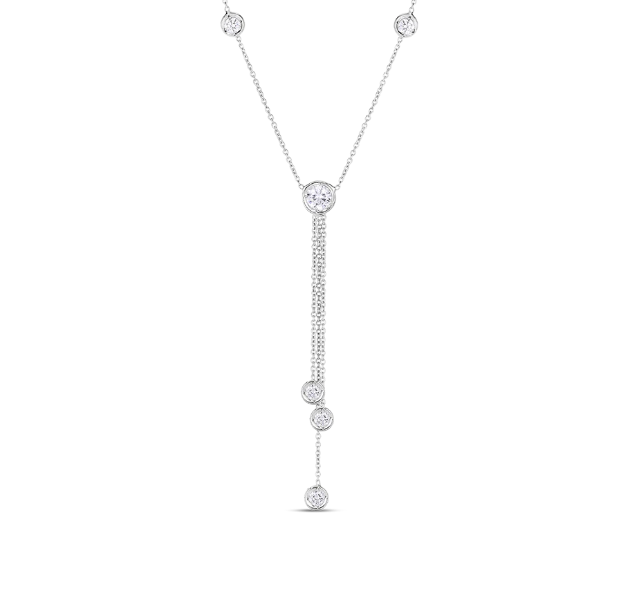 Roberto Coin Diamonds by the Inch White Gold Triple Drop Necklace