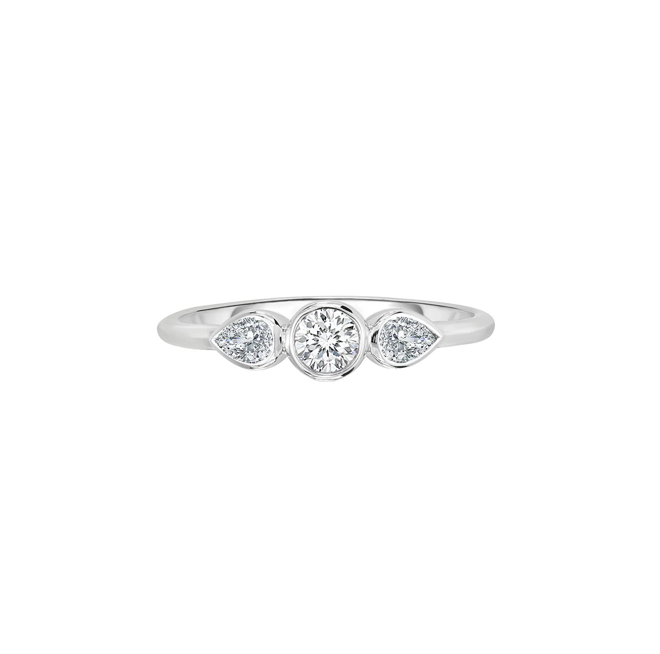 Roberto Coin Dolce White Gold Three Diamond Ring