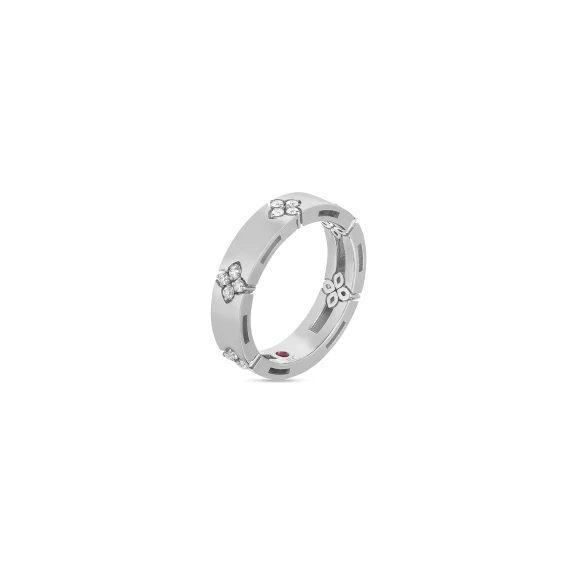 Roberto Coin Love in Verona 18K White Gold Diamond Band Ring - Image 2