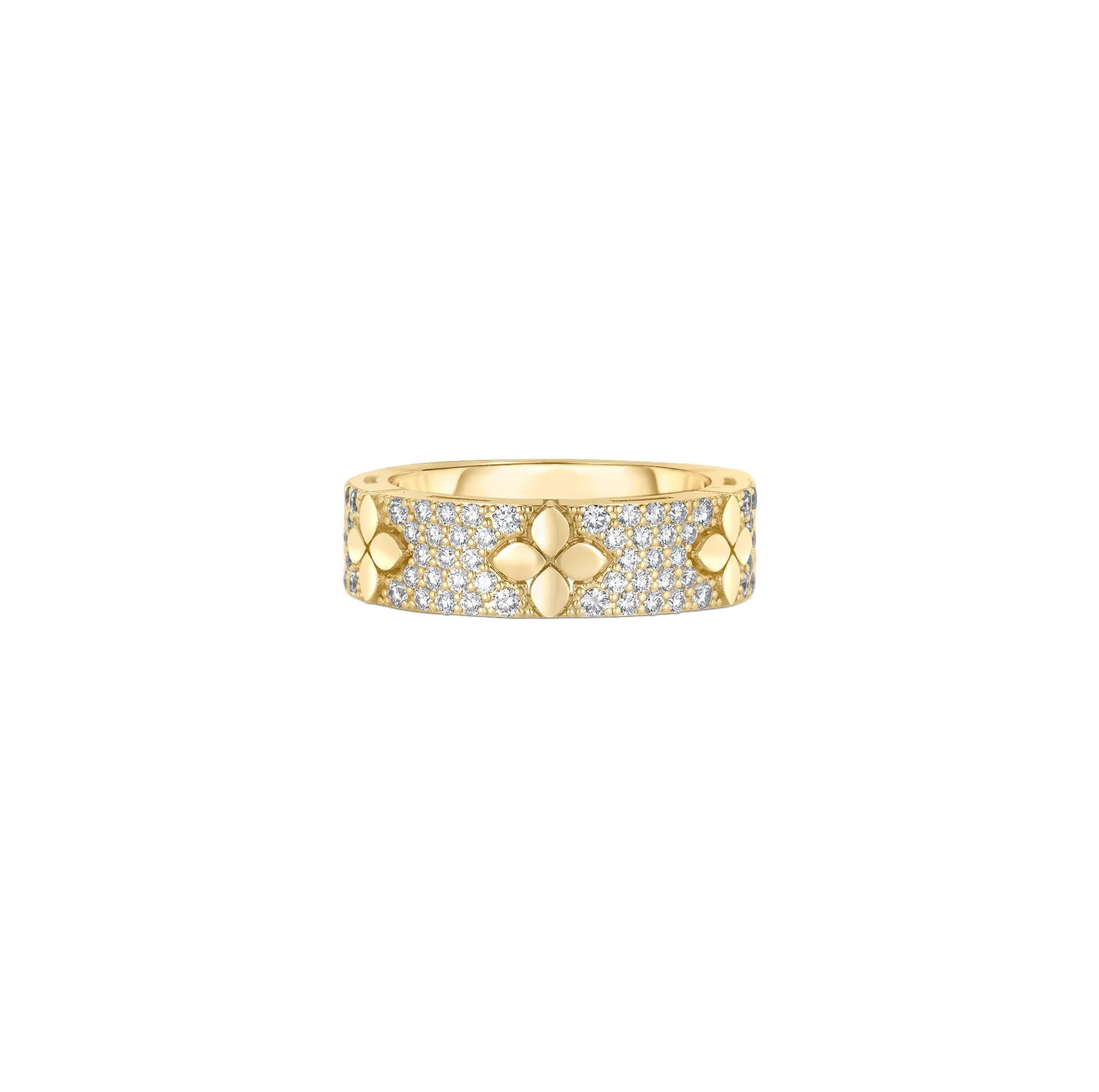 Roberto Coin Love in Verona Yellow Gold Flower Diamond Band