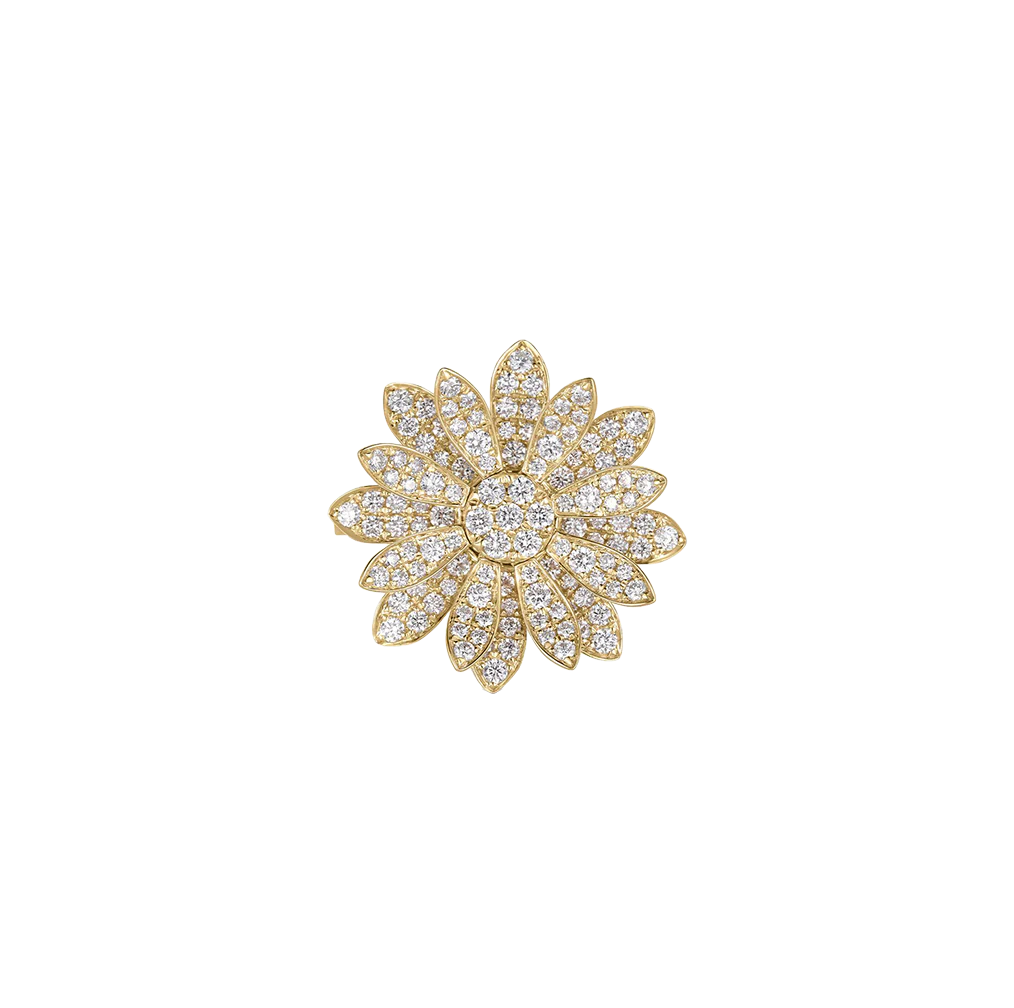 Roberto Coin Margherita Yellow Gold Diamond Flower Ring