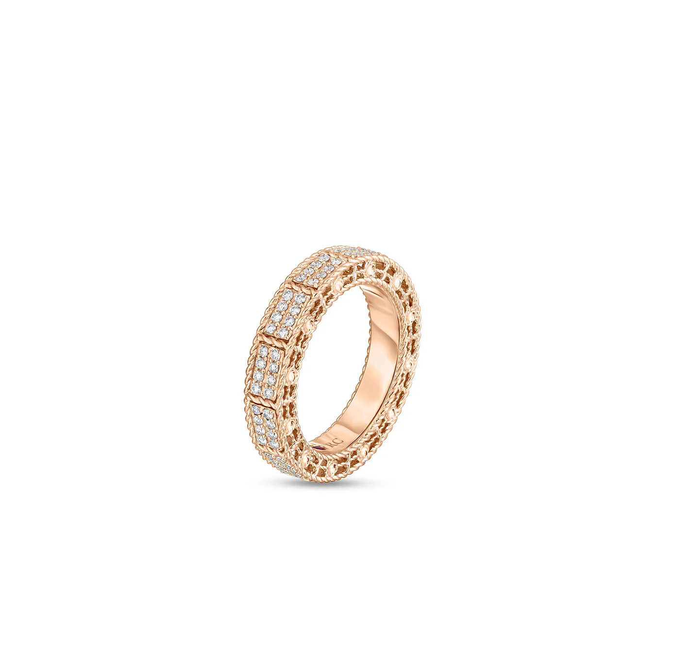 Roberto Coin Mosaic Rose Gold Ring with Diamonds - Image 2