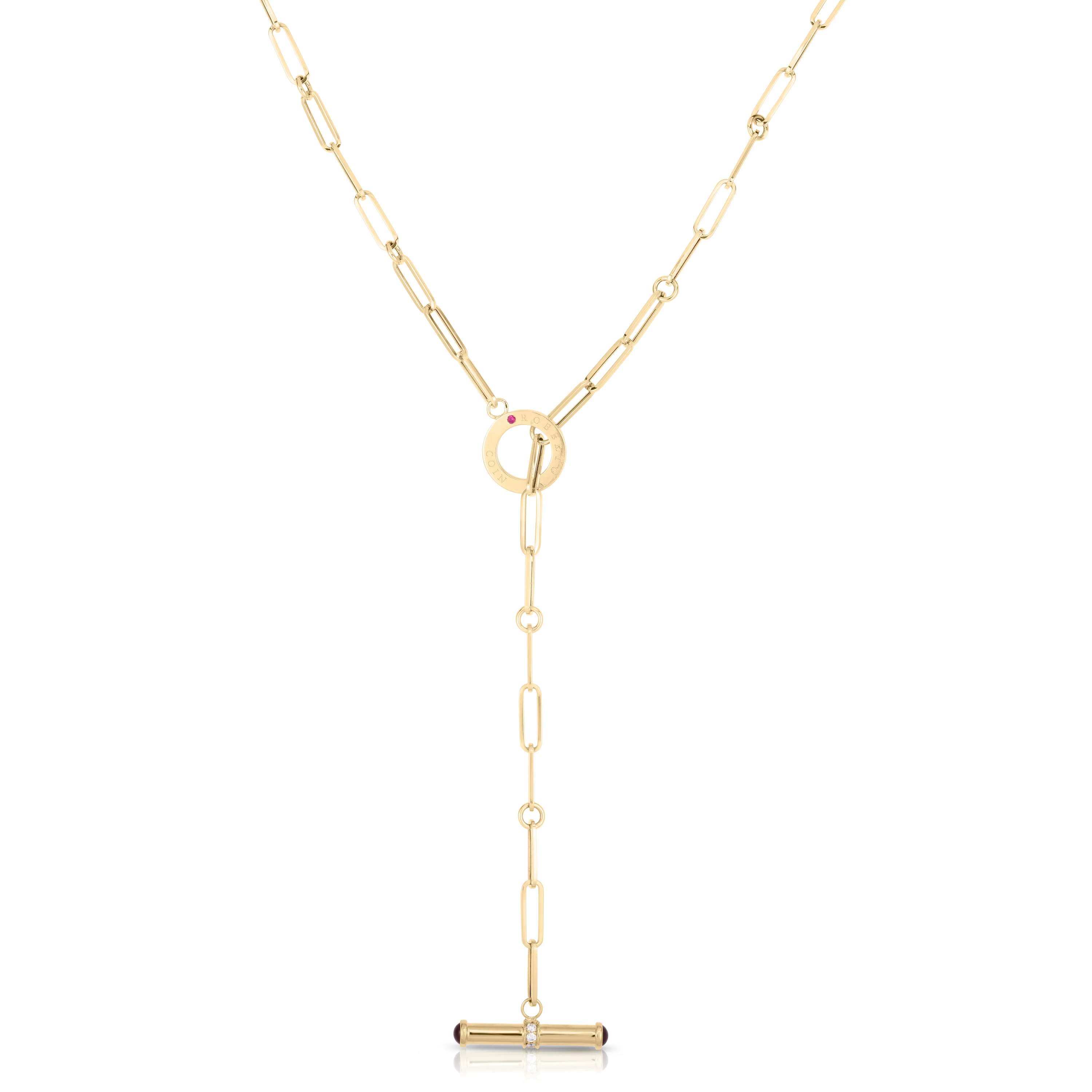 Roberto Coin Oro Classic 18K Yellow Gold Diamond & Ruby Necklace