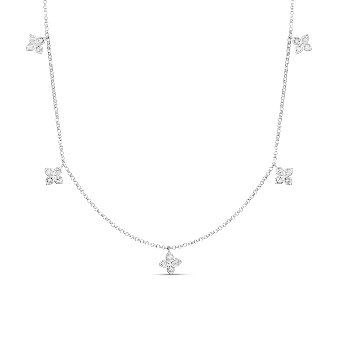 Roberto Coin Princess Flower Diamond Dangle Necklace