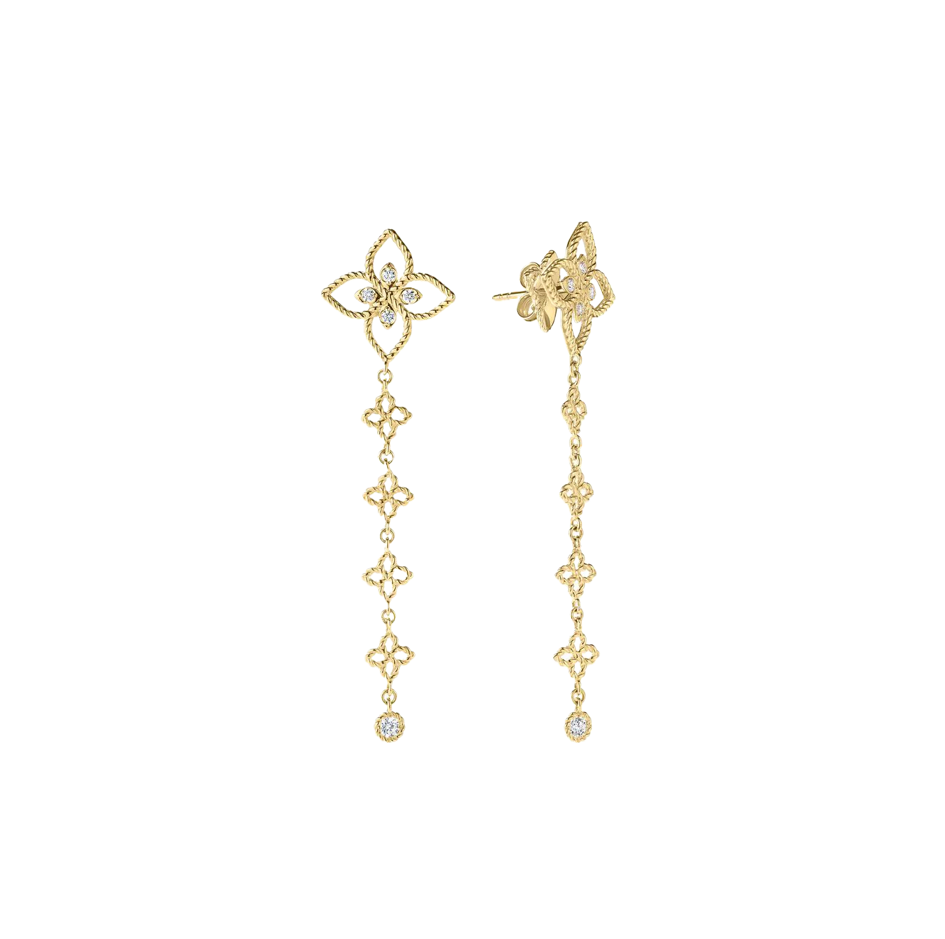 Roberto Coin Principessa Diamond Flower Dangle Earrings