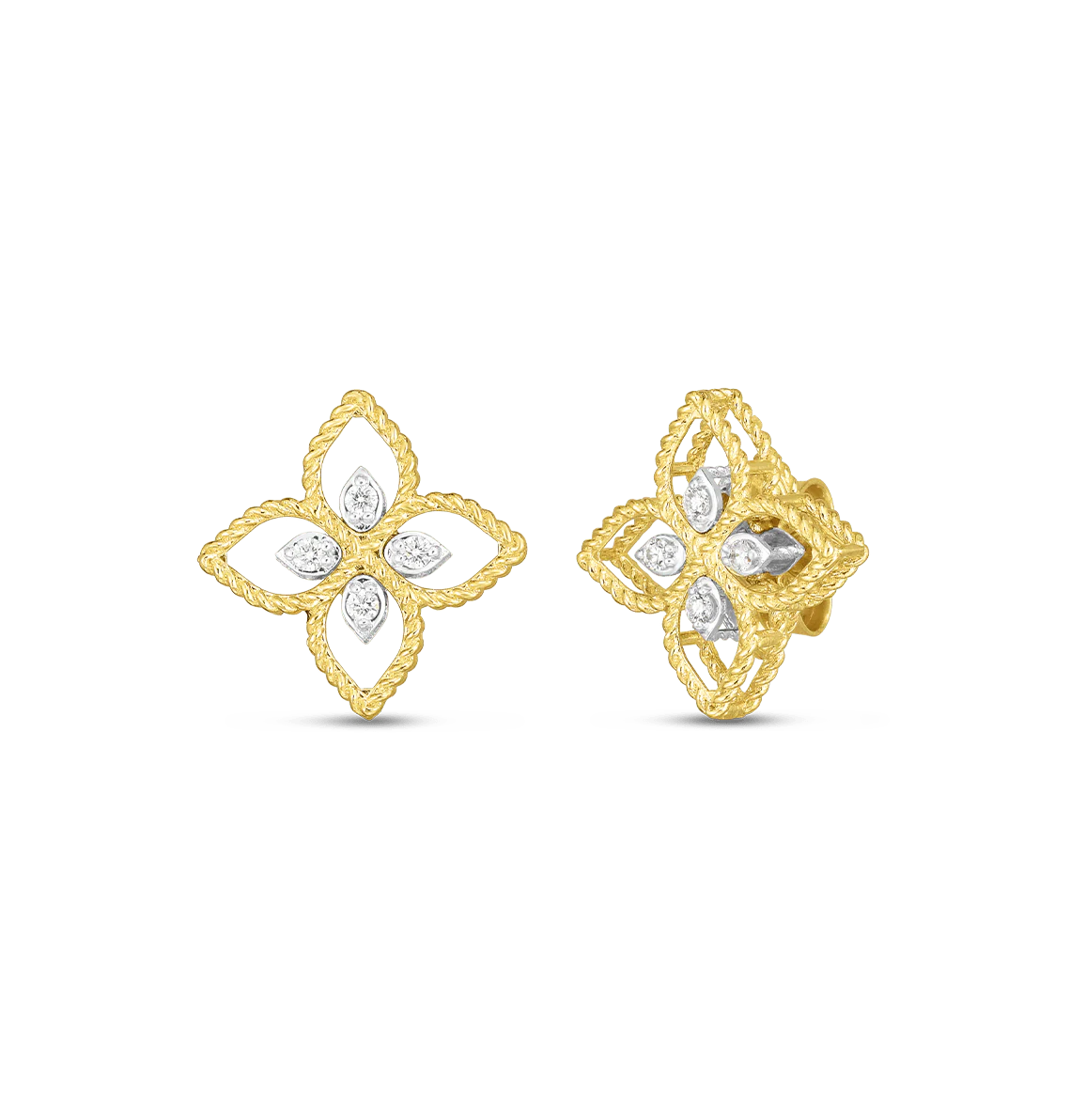 Roberto Coin Principessa Small Flower Diamond Stud Earrings
