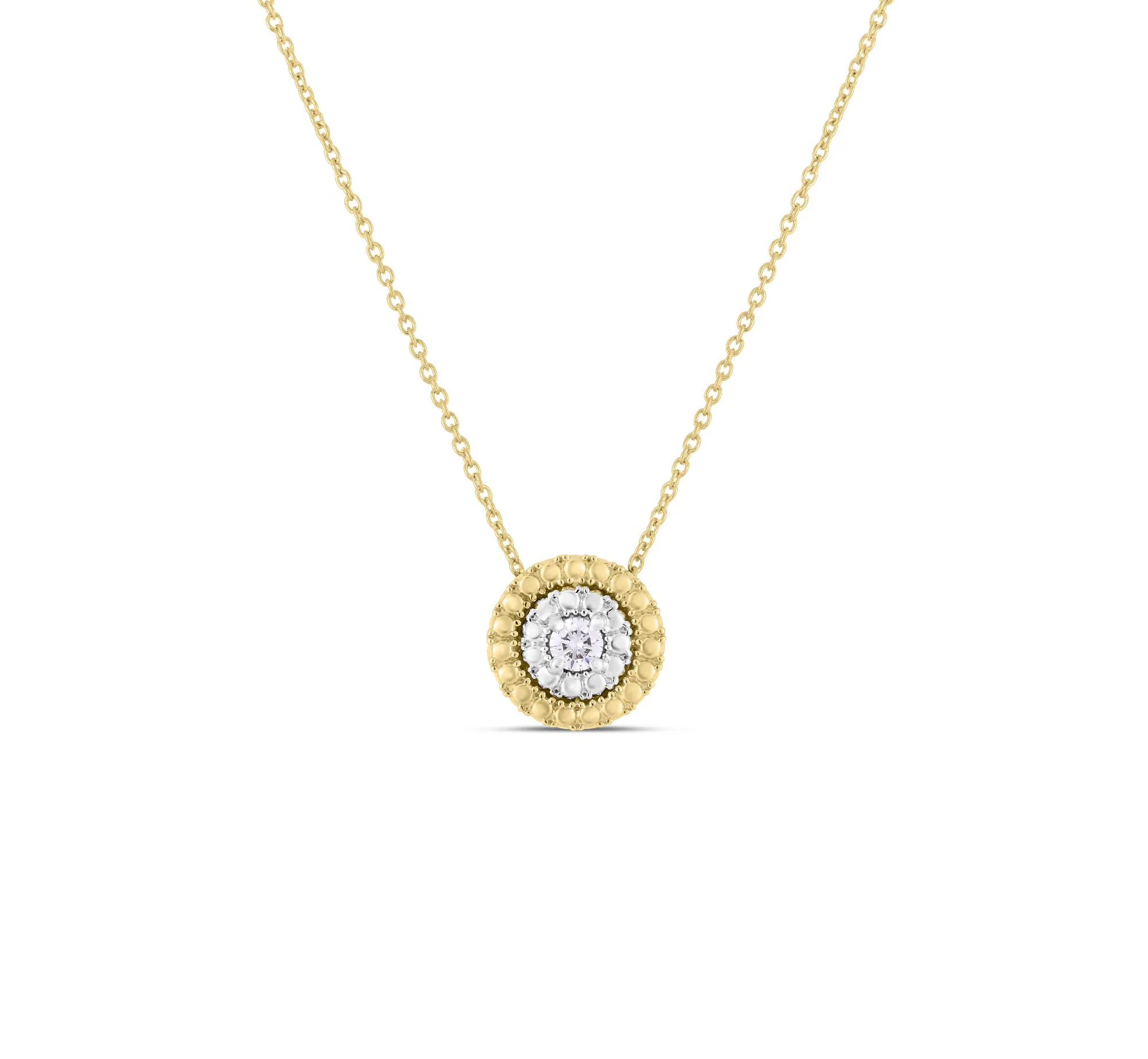Roberto Coin Siena Yellow Gold and White Gold Dot Small Necklace