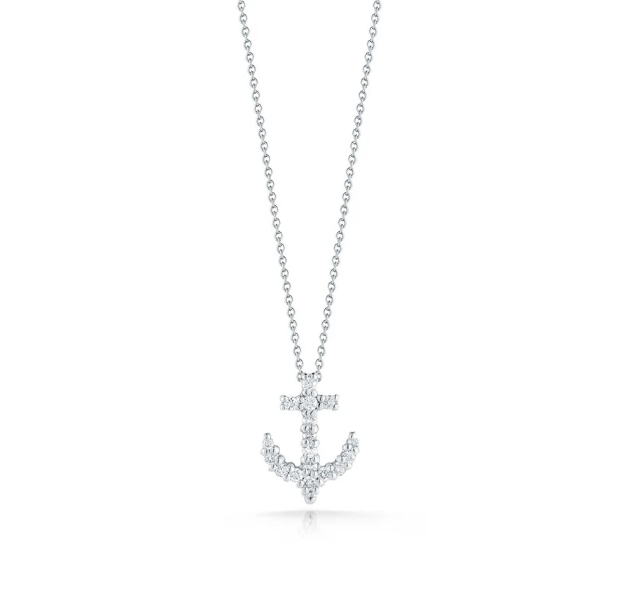 Roberto Coin Tiny Treasures Diamond Anchor Pendant
