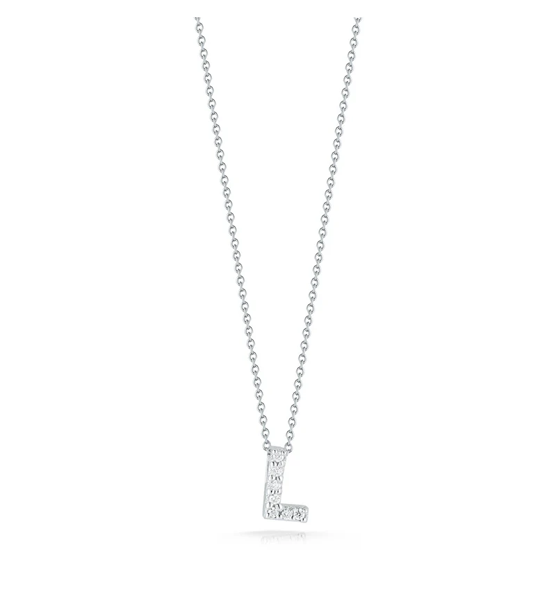 Roberto Coin Tiny Treasures White Gold "Love Letter" Initial Pendant - Image 12