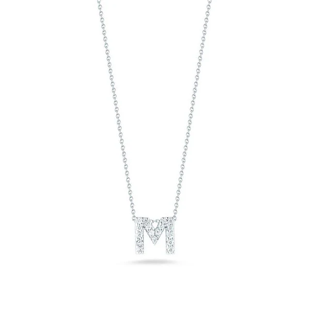 Roberto Coin Tiny Treasures White Gold "Love Letter" Initial Pendant - Image 13