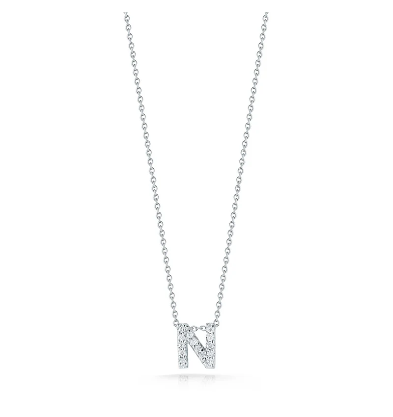 Roberto Coin Tiny Treasures White Gold "Love Letter" Initial Pendant - Image 14