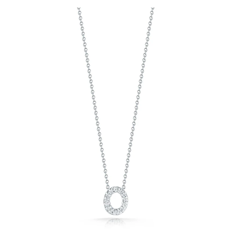 Roberto Coin Tiny Treasures White Gold "Love Letter" Initial Pendant - Image 15