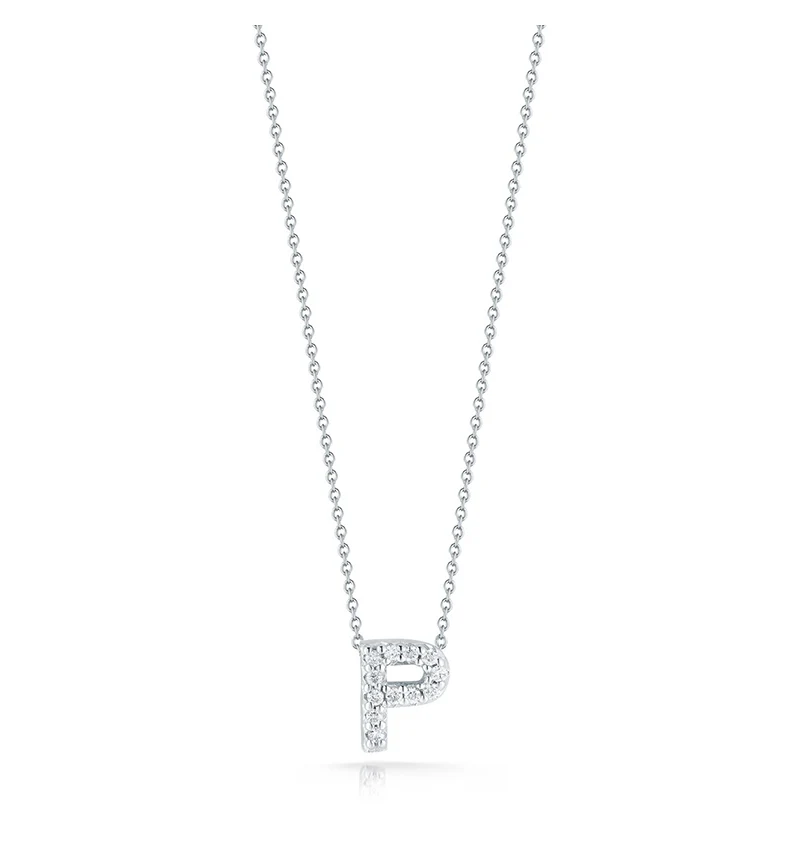Roberto Coin Tiny Treasures White Gold "Love Letter" Initial Pendant - Image 16