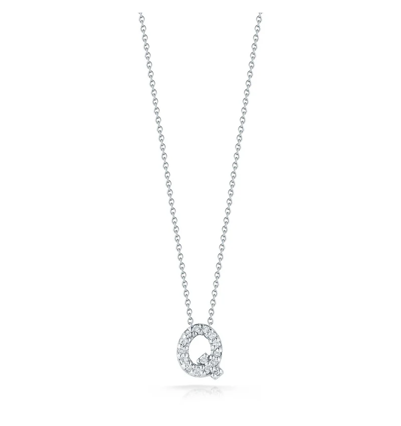 Roberto Coin Tiny Treasures White Gold "Love Letter" Initial Pendant - Image 17