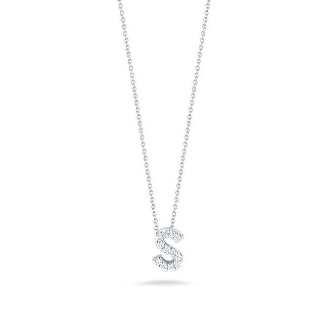 Roberto Coin Tiny Treasures White Gold "Love Letter" Initial Pendant - Image 19