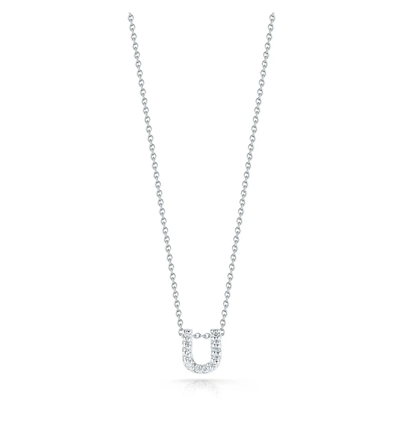 Roberto Coin Tiny Treasures White Gold "Love Letter" Initial Pendant - Image 21