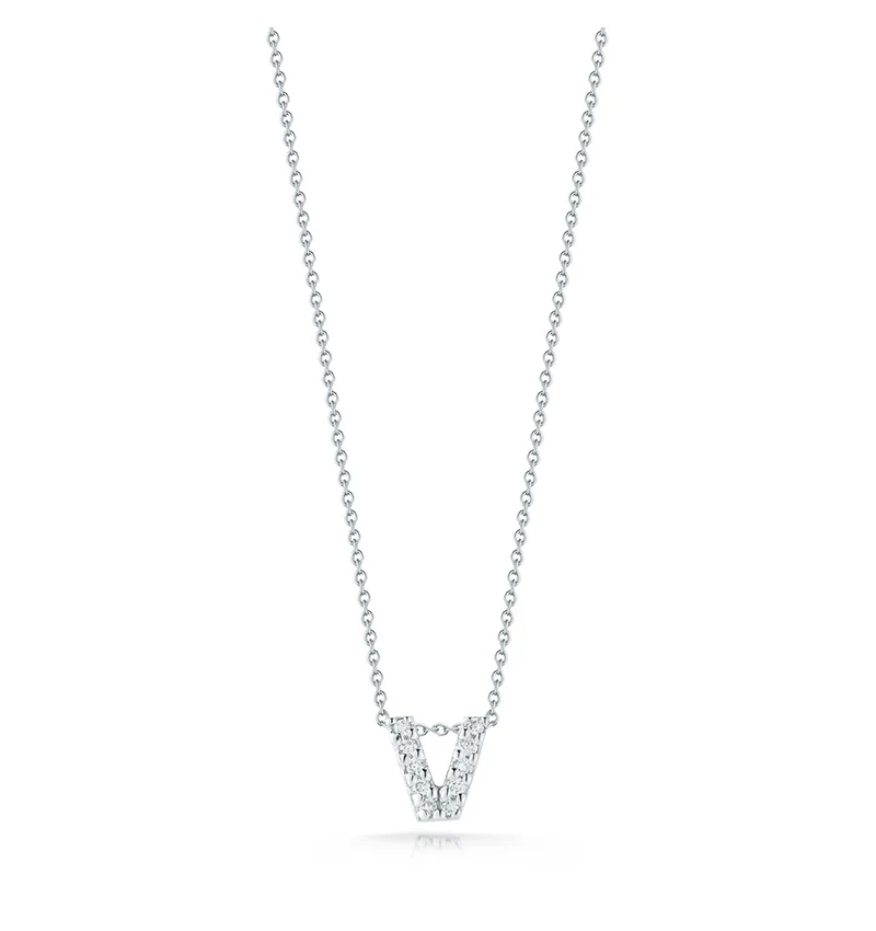 Roberto Coin Tiny Treasures White Gold "Love Letter" Initial Pendant - Image 22