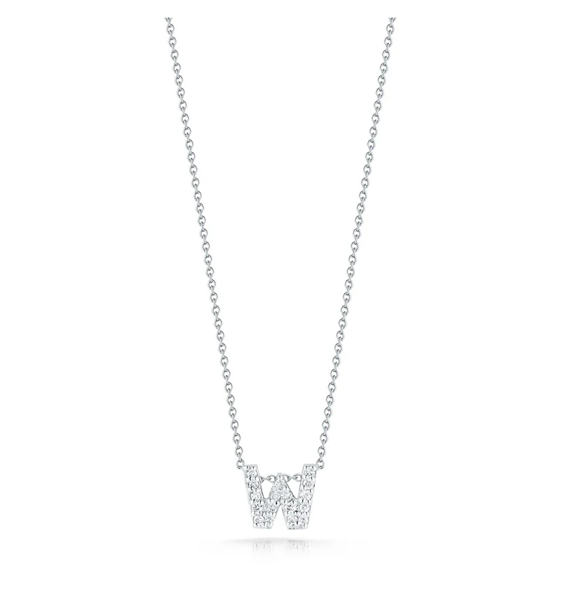 Roberto Coin Tiny Treasures White Gold "Love Letter" Initial Pendant - Image 23