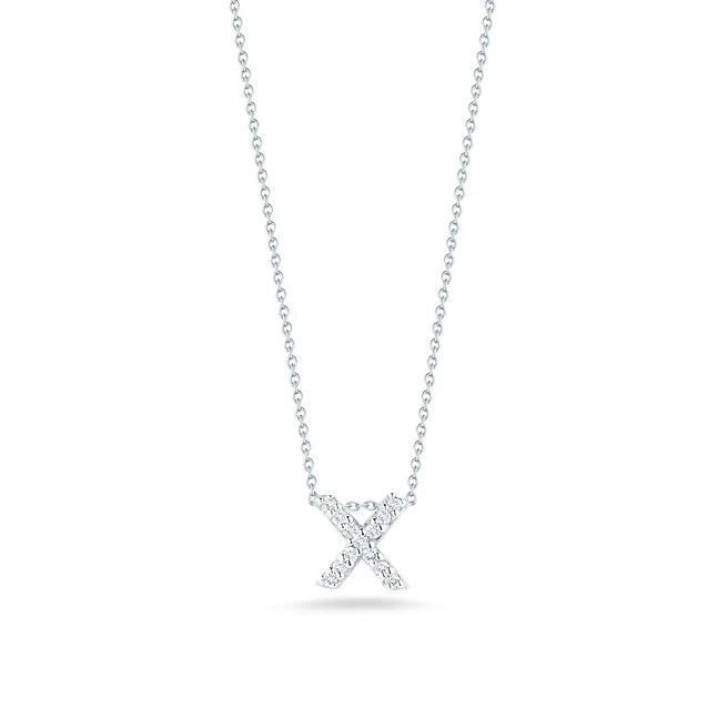 Roberto Coin Tiny Treasures White Gold "Love Letter" Initial Pendant - Image 24