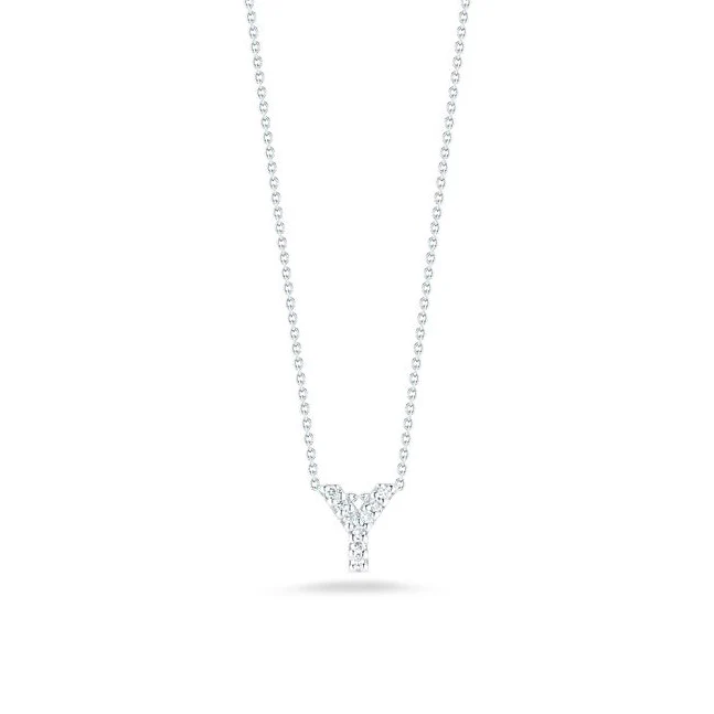 Roberto Coin Tiny Treasures White Gold "Love Letter" Initial Pendant - Image 25