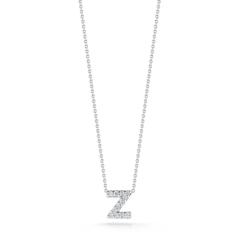 Roberto Coin Tiny Treasures White Gold "Love Letter" Initial Pendant - Image 26