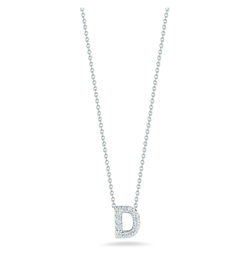 Roberto Coin Tiny Treasures White Gold "Love Letter" Initial Pendant - Image 4